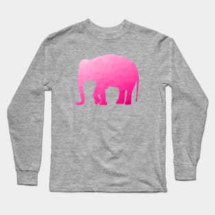 Elephant hot pink ombre geometric mesh pattern Long Sleeve T-Shirt